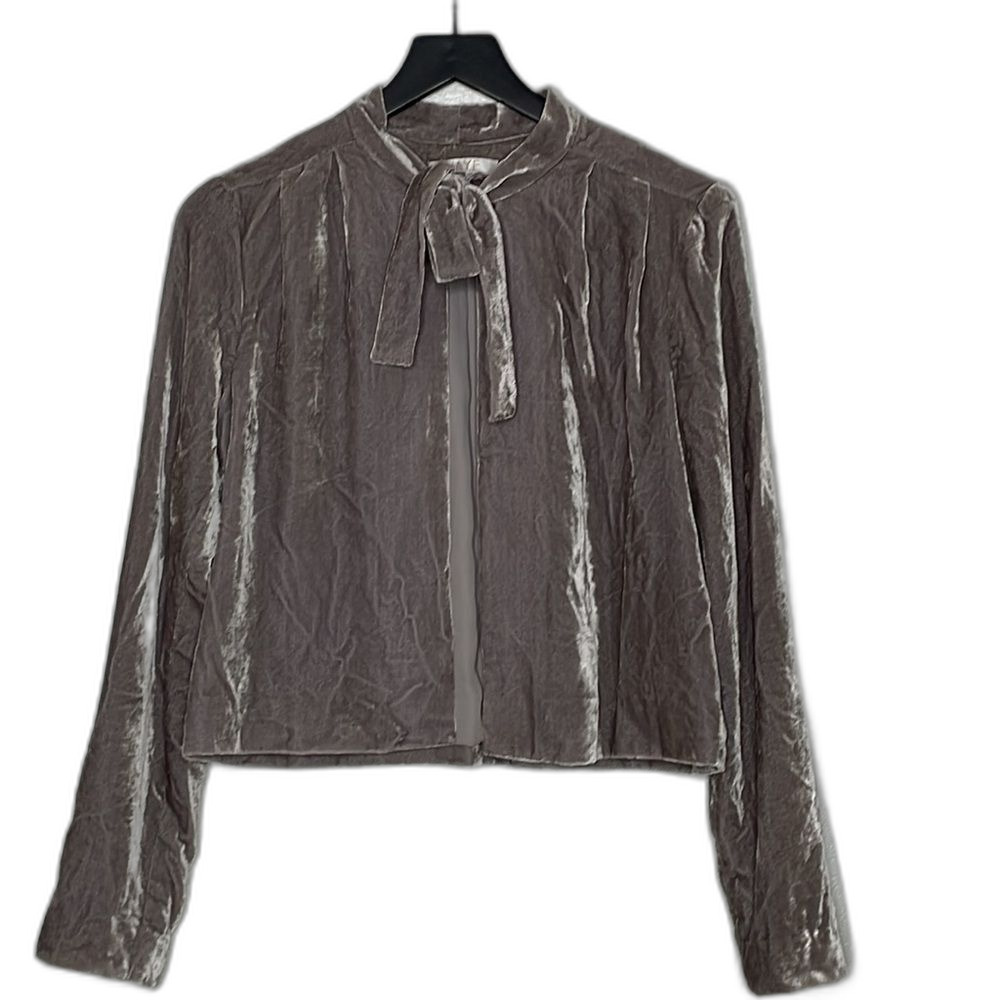 WAYF Gray Taupe Velvet Bolero Cover Up Size S
